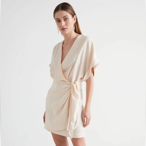 & other stories cream wrap dress, NWT - Picture 2 of 6